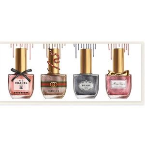 Designer Nail Polish Bottles DIOR GUCCI PRADA CHANEL Canvas Wall Art Decor